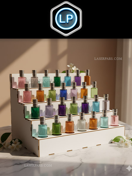 استند 4 طبقه ای ام دی اف مخصوص لوازم آرایش